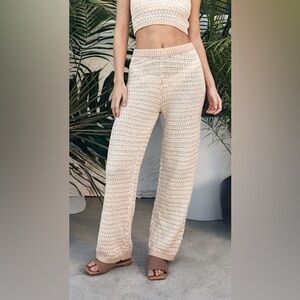 Lulu's Beige Knit Swimsuit Cover-Up Pants